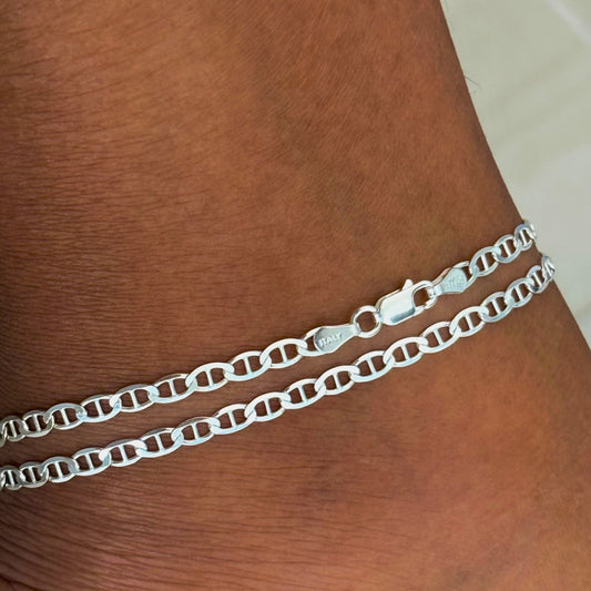 Mariner Link Anklet-925 Sterling Silver-3.5mm