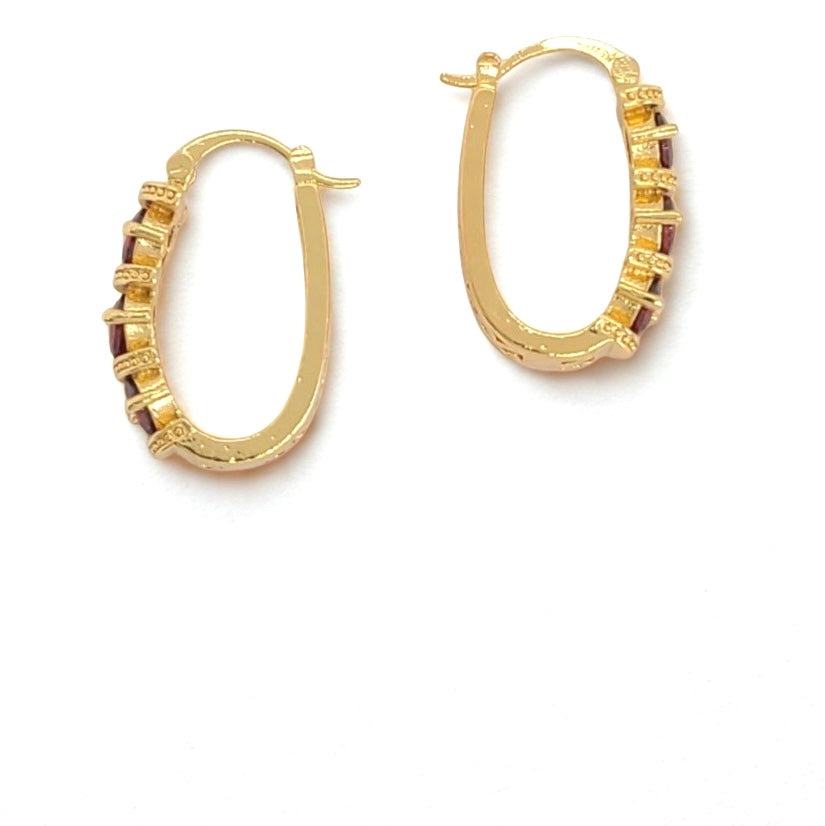 Nylah Zircon Earrings-18k Gold Plated