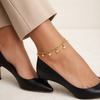 Figaro Link Hearts Anklet-Gold Filled