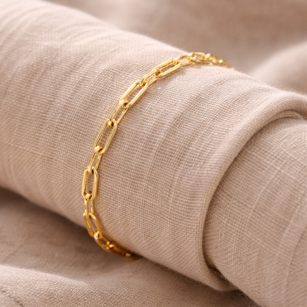 Rolo Paper Clip Link Gold Filled Anklet