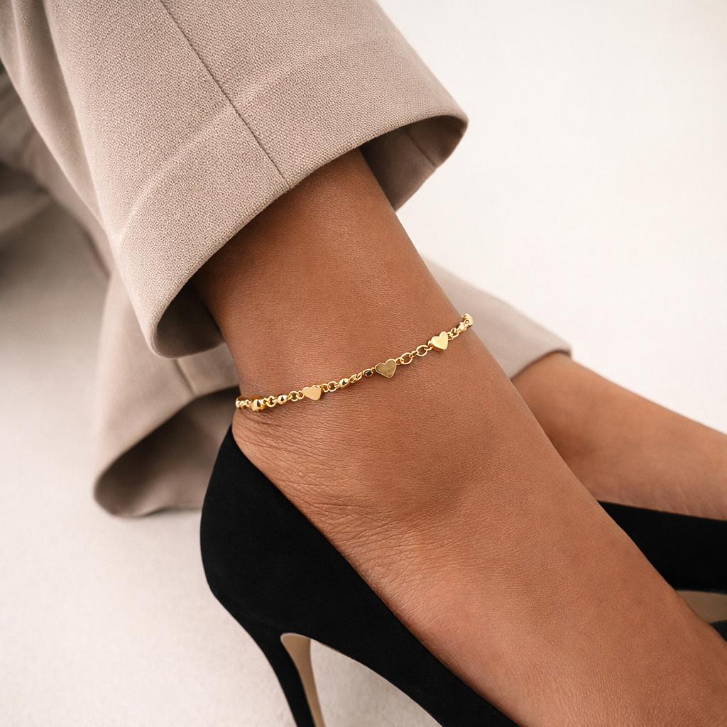 Forever Heart Link Gold Filled  Anklet