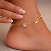 Lyla Curb Link  Butterfly Charms Anklet