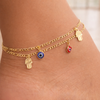 Figaro Link Evil Eye Gold Filled Anklet