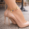 Figaro Link Evil Eye Gold Filled Anklet