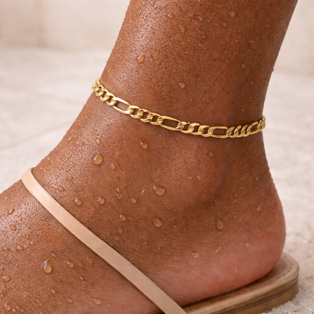 Figaro Link Gold Filled Anklet