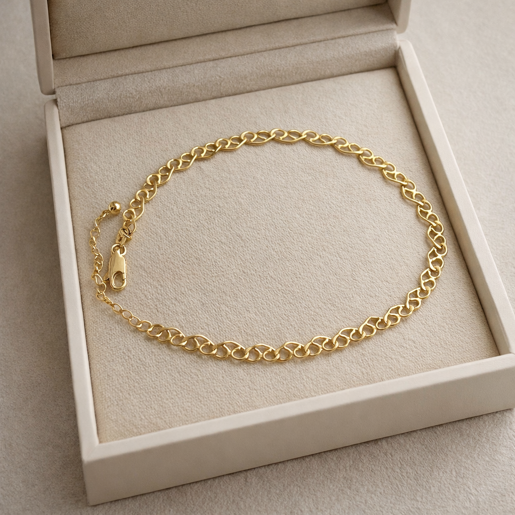 Emma Heart Link Gold Filled Anklet