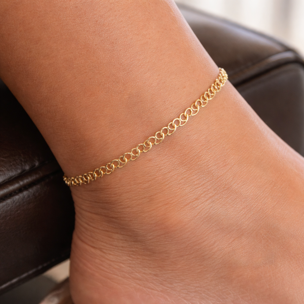 Emma Heart Link Gold Filled Anklet
