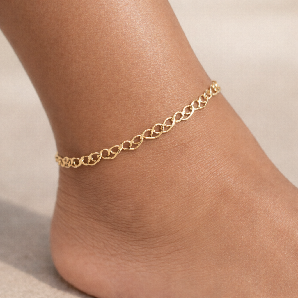 Emma Heart Link Gold Filled Anklet