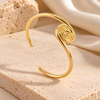 Solana Gold Plated Spiral Cuff Bangle