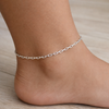 Paper Clip 925 Sterling Silver Link Anklet-