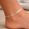 Herringbone Link 925 Sterling Silver Anklet