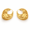 Isla Gold Plated Floral Hoop Earrings
