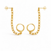 Destiny Two Hole Chain Gold Plated Earrings