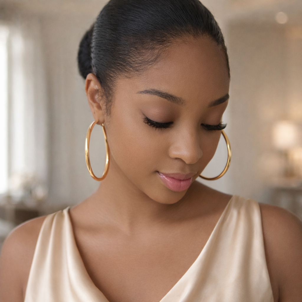 Rhea Gold Plated Hoop Earrings