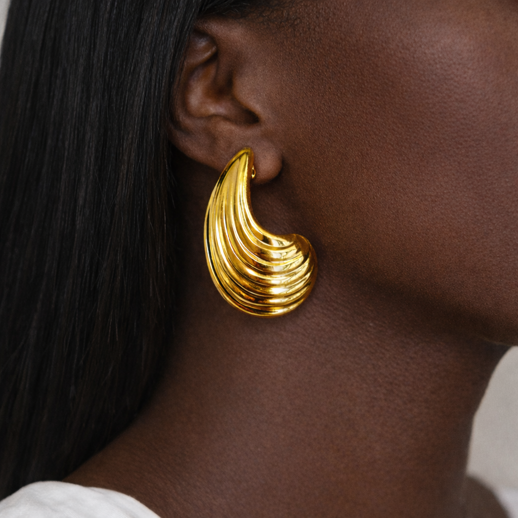 Ivy Teardrop Gold Plated Earrings