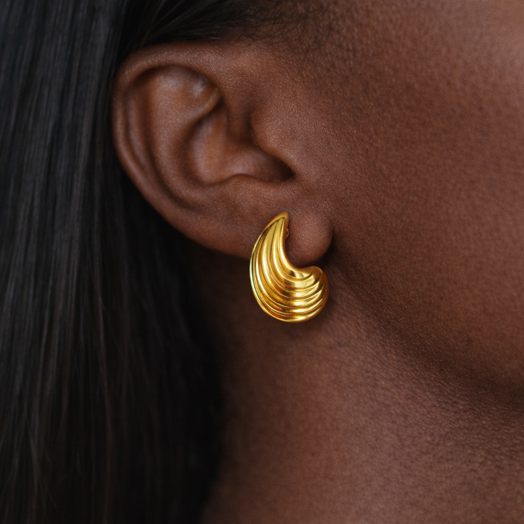 Ivy Teardrop Gold Plated Earrings