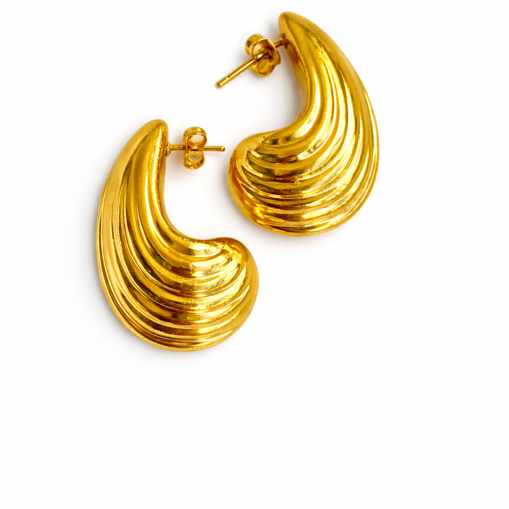Ivy Teardrop Gold Plated Earrings