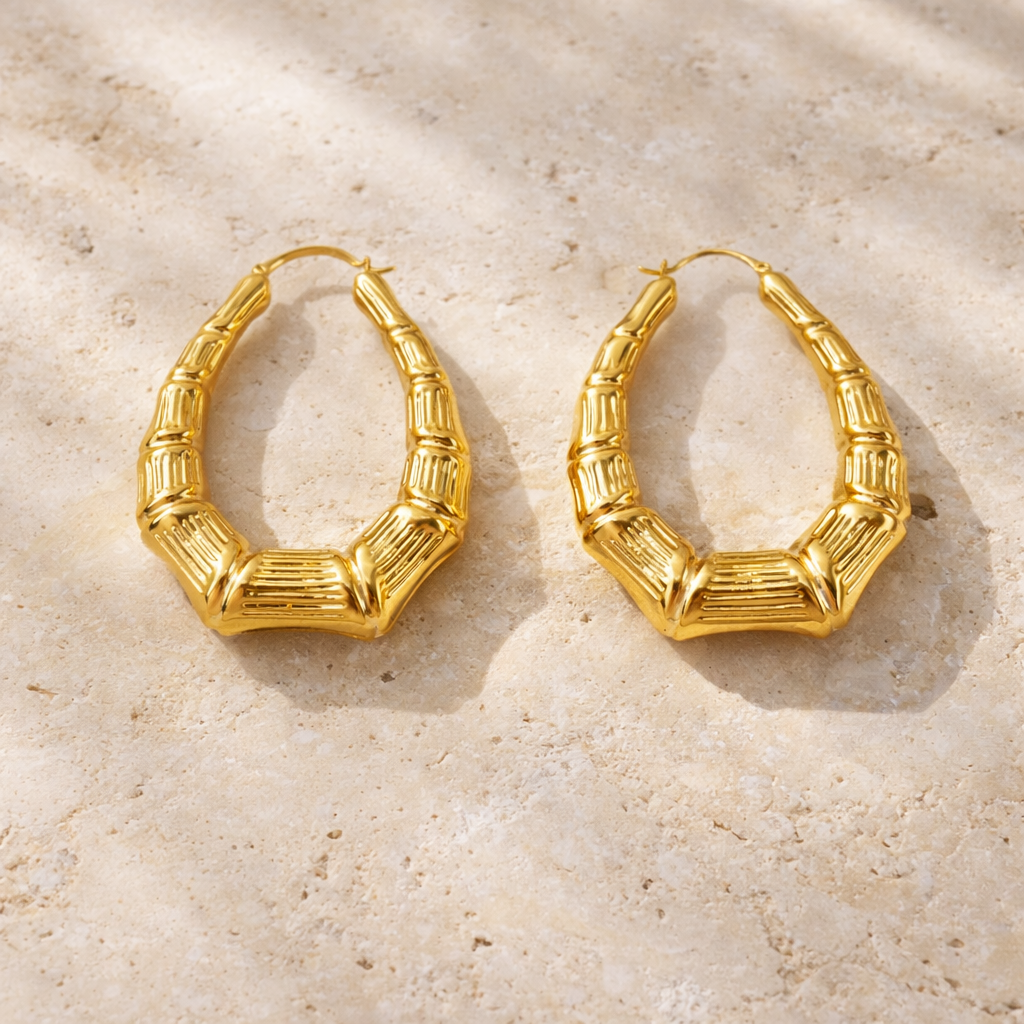 Chanele  Gold Plated Hoop Earrings
