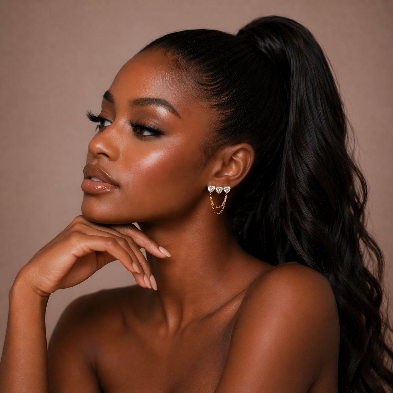 Amina Stud Gold Plated Earrings