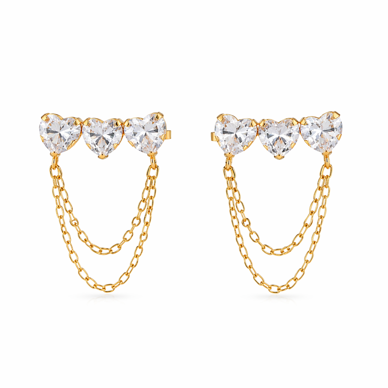 Amina Stud Gold Plated Earrings