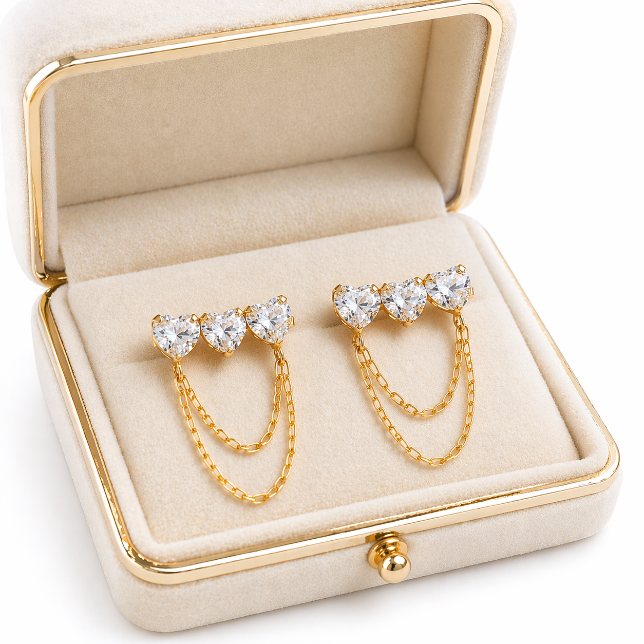 Amina Stud Gold Plated Earrings