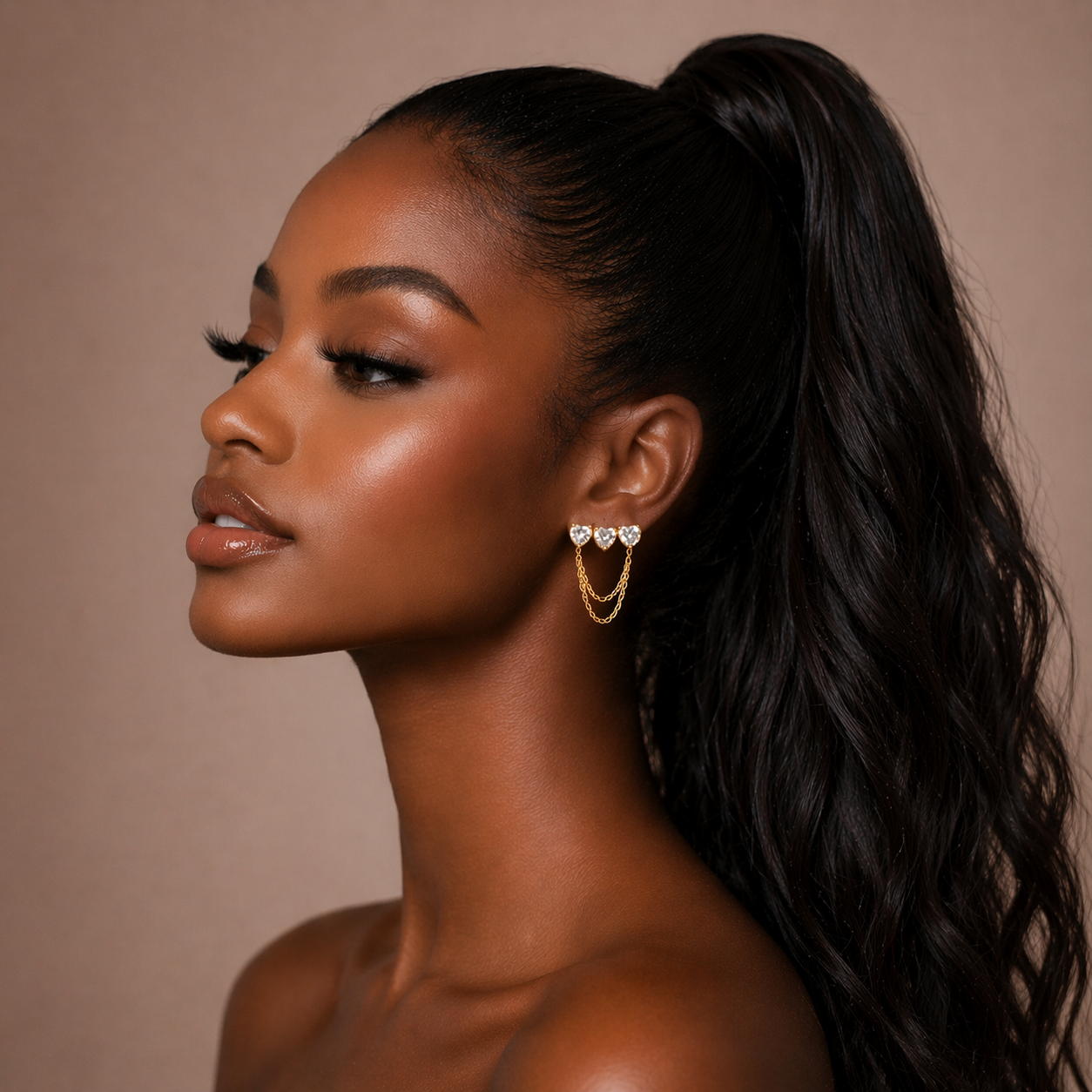 Amina Stud Gold Plated Earrings