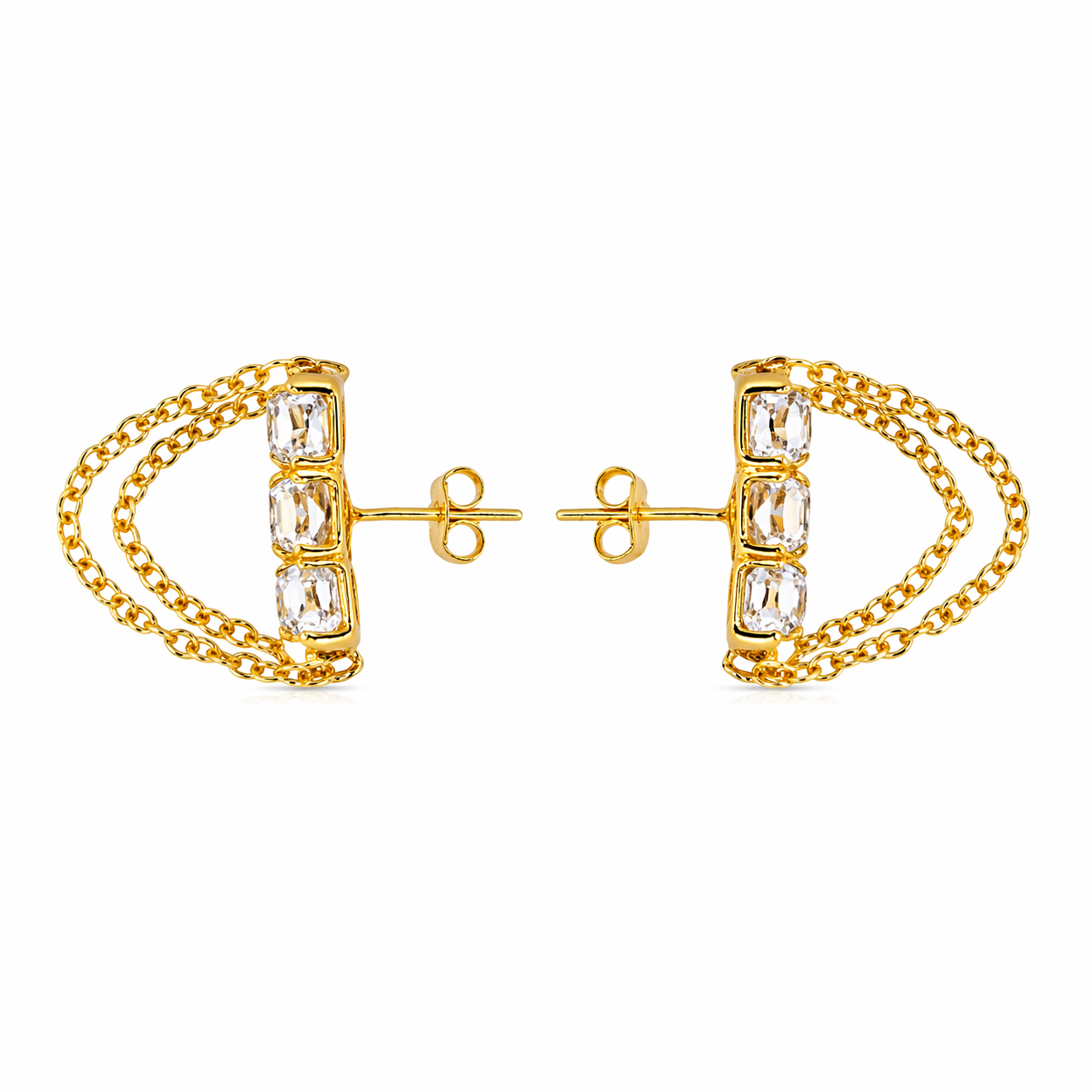 Amina Stud Gold Plated Earrings