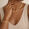 Figaro 18k Gold Filled Necklace and Bracelet Set