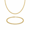 Curb Link 18k Gold Filled Necklace and Bracelet Set
