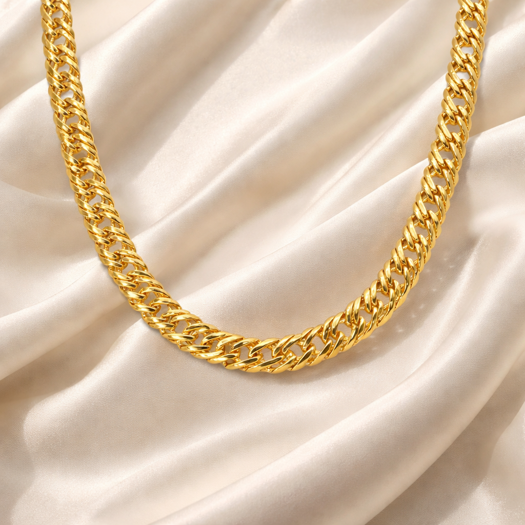 Aubrey 18k Gold Filled Double Cuban Link Chain