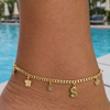 Initial Charm Gold Filled Curb Link Anklet