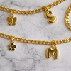 Initial Charm Gold Filled Curb Link Anklet