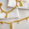 Initial Curb Link 18K Gold Filled Anklet-