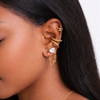 Destiny Two Hole Chain Gold Plated Earrings