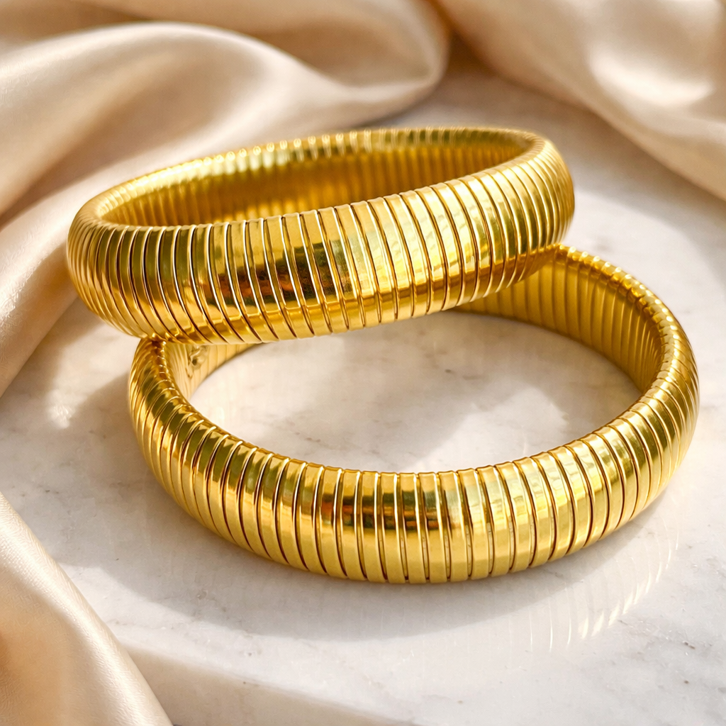 Chardae Chunky Gold Plated Bangle