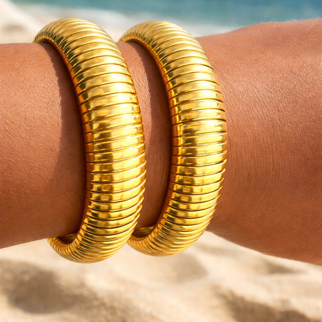 Chardae Chunky Gold Plated Bangle