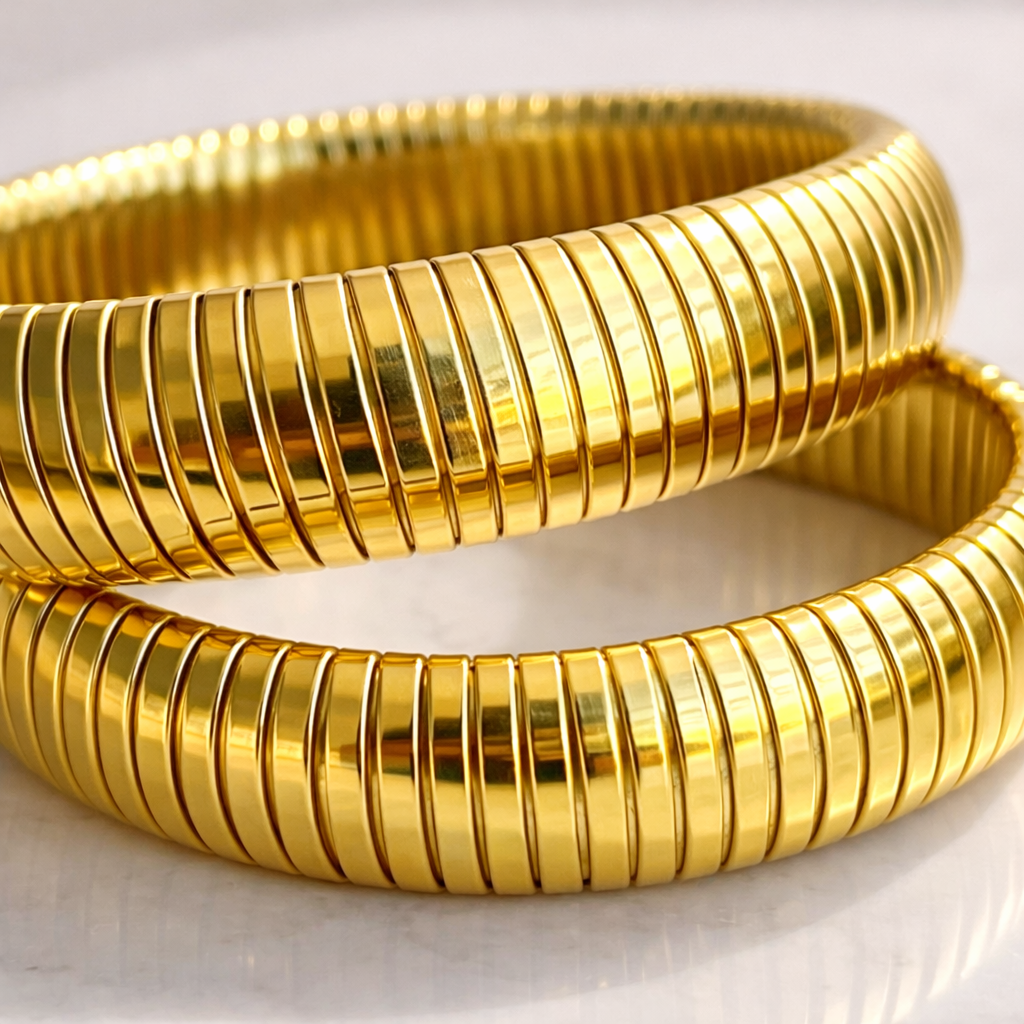 Chardae Chunky Gold Plated Bangle