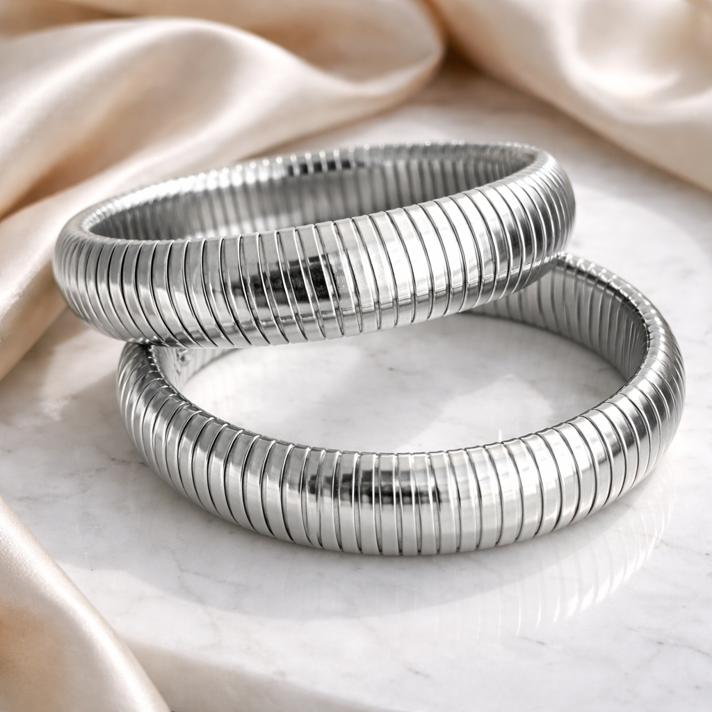Chardae Chunky Silver Bangle