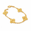 Ava Paper Clip Clover Link 18k Gold Filled Bracelet