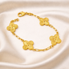 Ava Paper Clip Clover Link 18k Gold Filled Bracelet