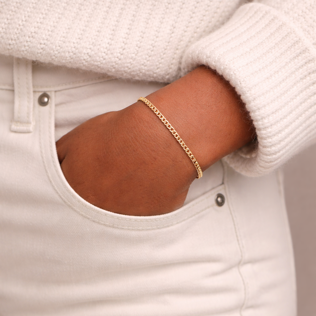 Dior Curb Link 18k Gold Filled Bracelet