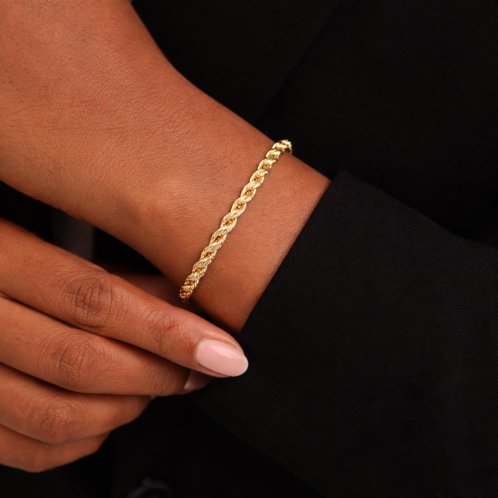 Ariel Rope Link 18k Gold Filled Bracelet