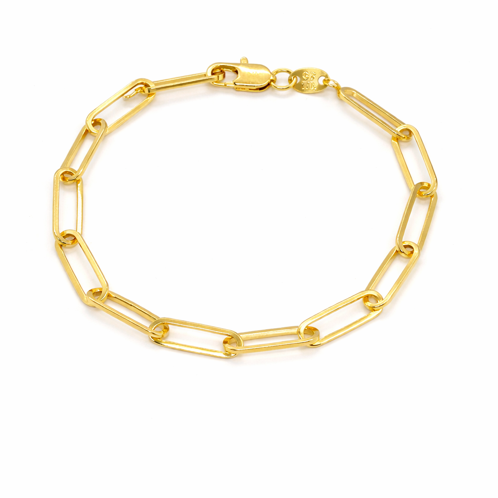 Paperclip Link 18k Gold Filled Bracelet