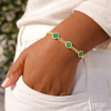 Clover Cuban Link 18k Gold Filled Bracelet