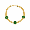 Clover Cuban Link 18k Gold Filled Bracelet