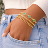 Clover Cuban Link 18k Gold Filled Bracelet