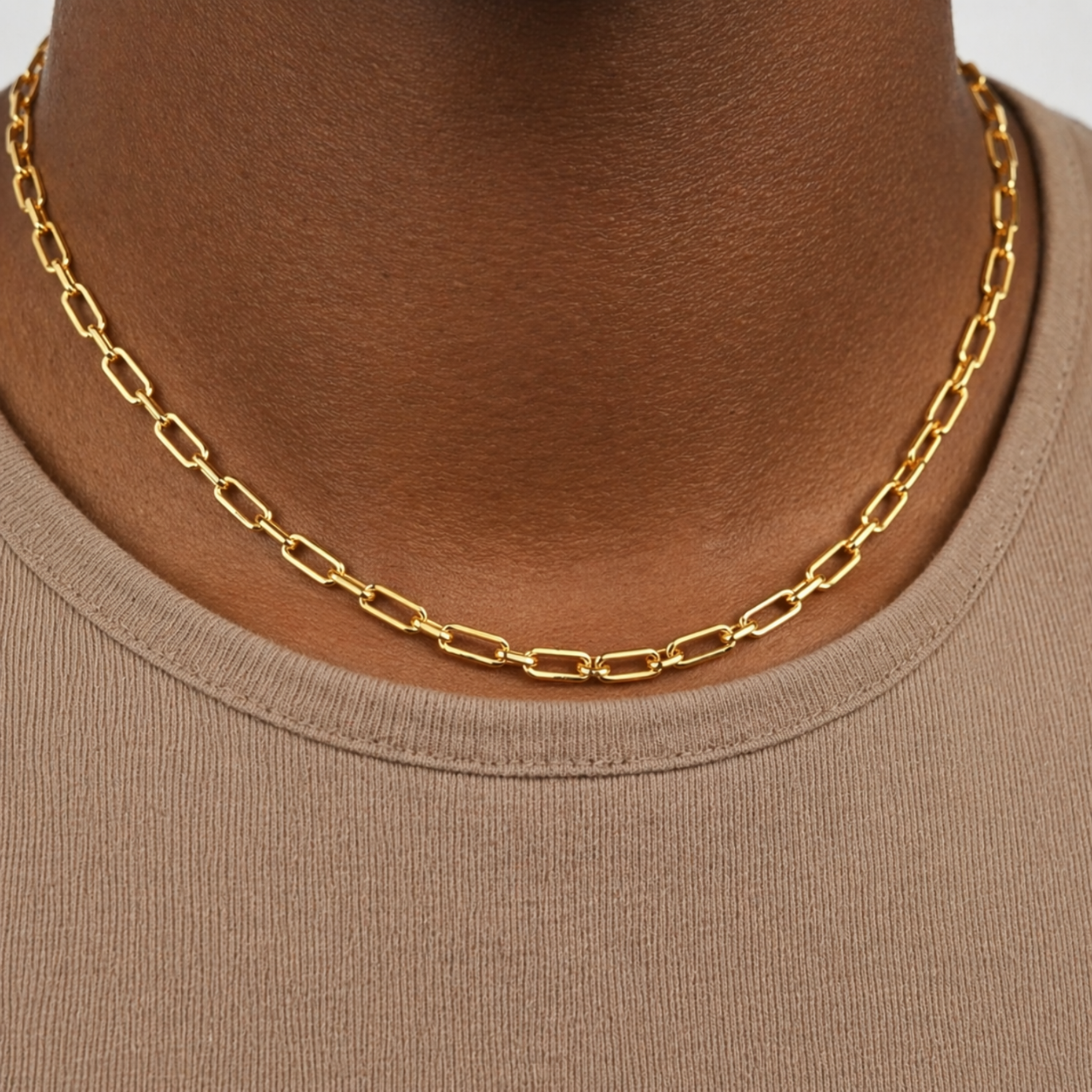 Rolo Paperclip Link 18k Gold Filled Necklace