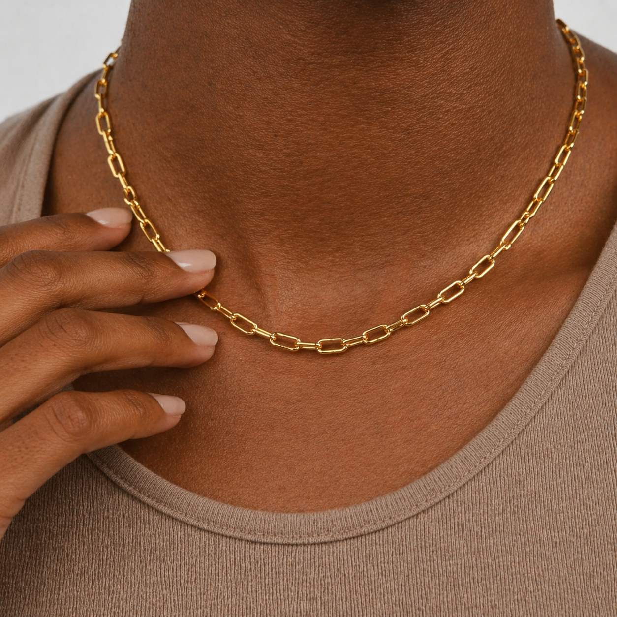 Rolo Paperclip Link 18k Gold Filled Necklace