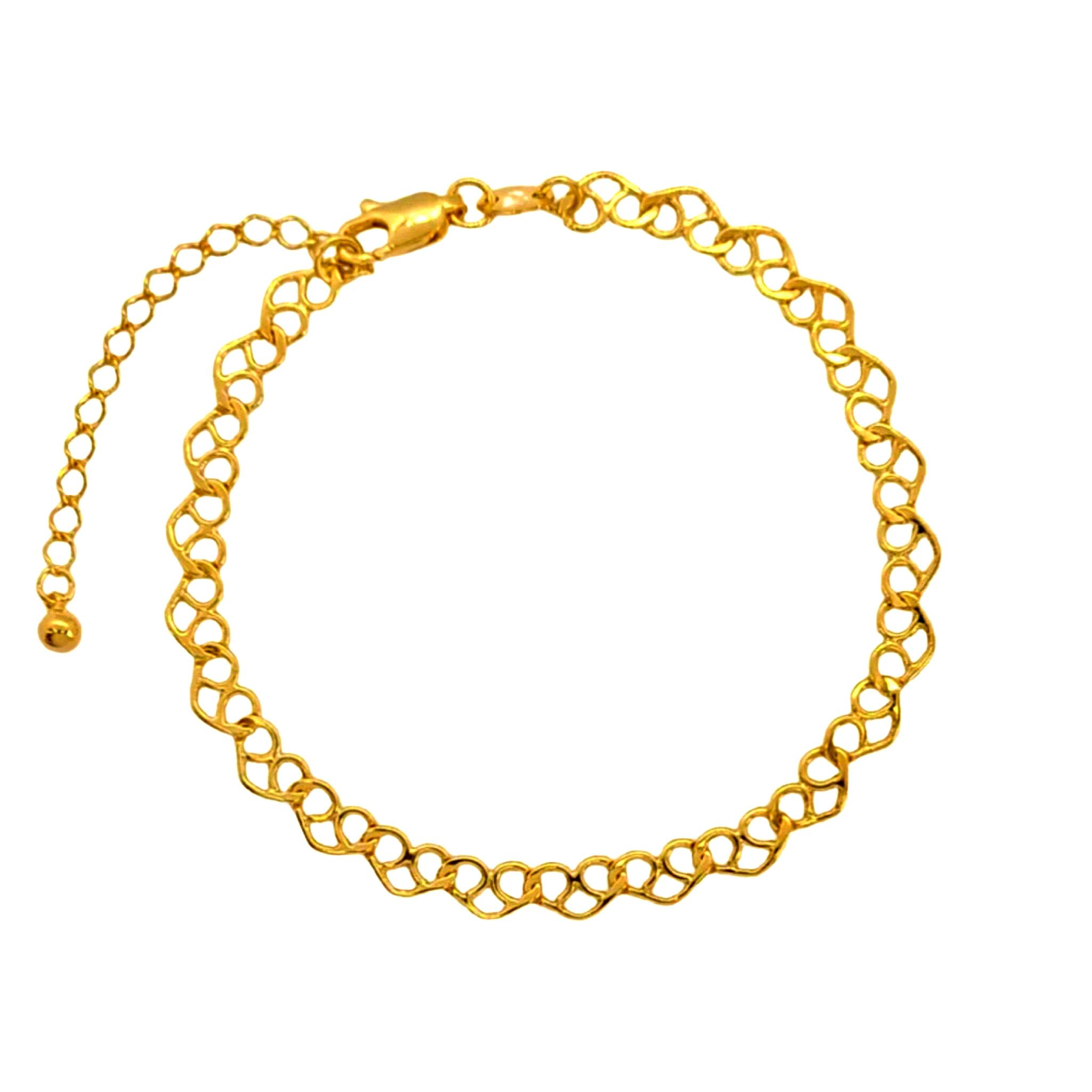 Emma Heart Link Necklace and Bracelet 18k Gold Filled Set