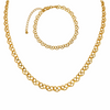Emma Heart Link Necklace and Bracelet 18k Gold Filled Set